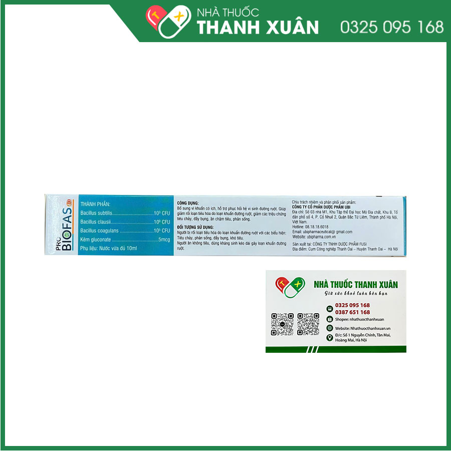 Pro Biofas hỗ trợ phục hồi hệ vi sinh đường ruột